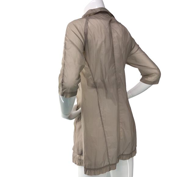 12 One Womens Size M Sheer Parachute Jacket Beige Snap Front Art to Wear Piece - Picture 7 of 16